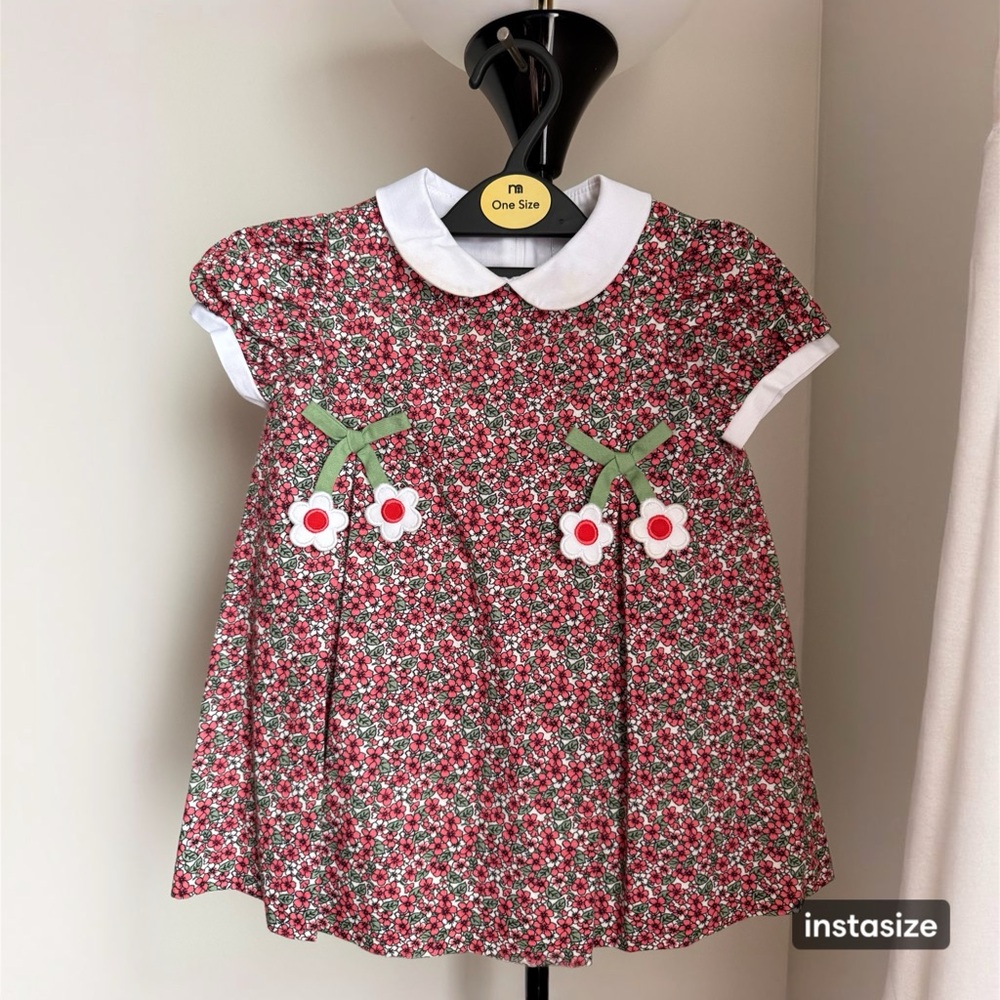 Floral Baby Dress with Peter Pan Collar
